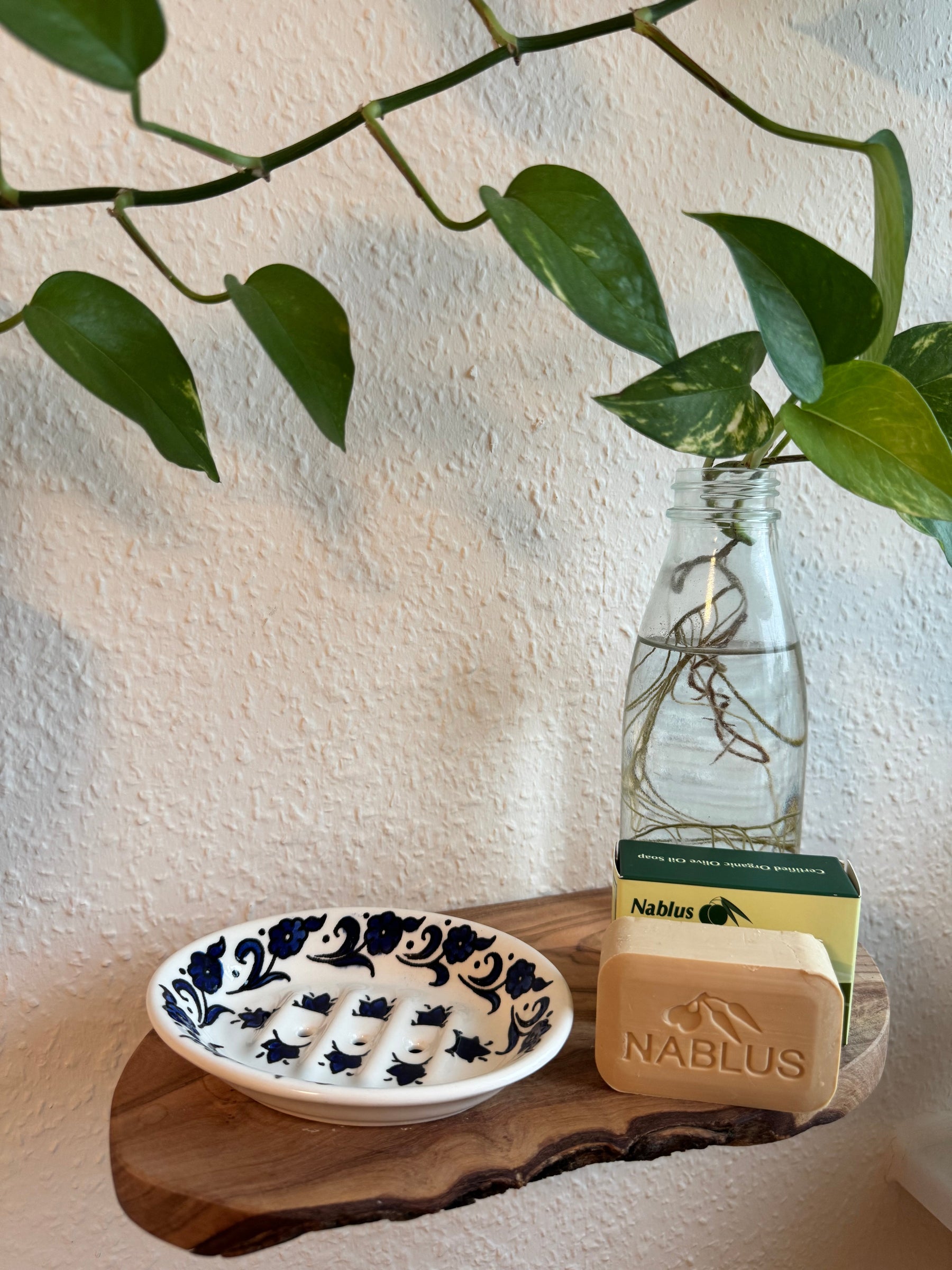 Soap Dispenser Blue Flower