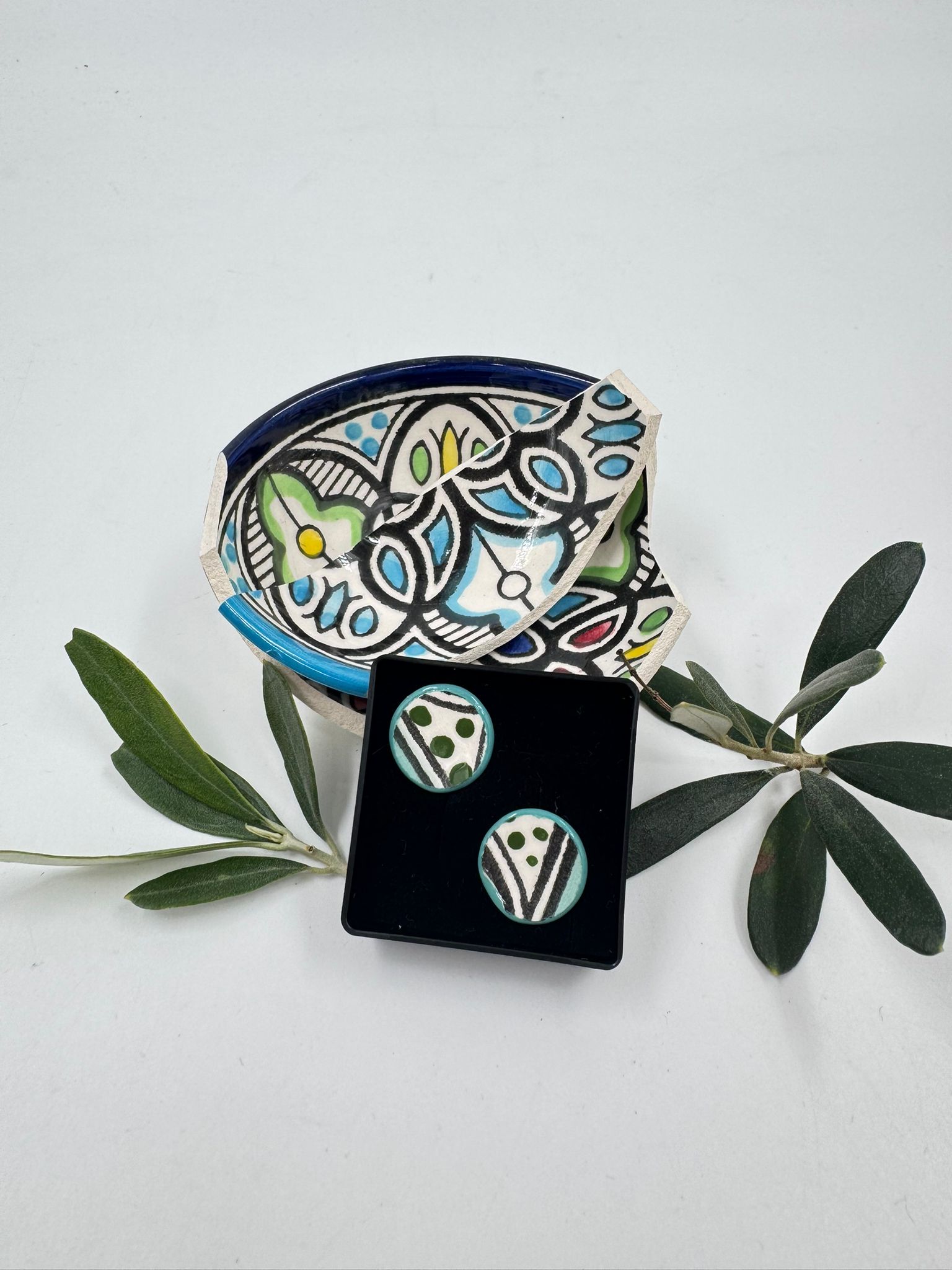 Handmade Al-khalil earrings, red 16 mm