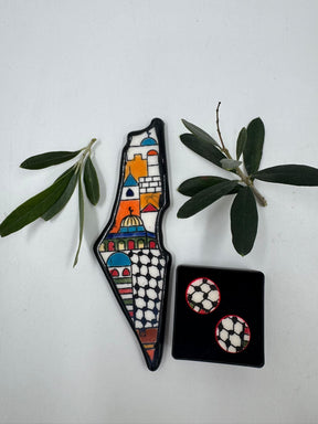 Handmade Al-khalil earrings, red 16 mm