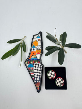 Handmade Al-khalil earrings, red 16 mm