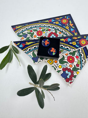 Handmade Al-khalil earrings, red 16 mm