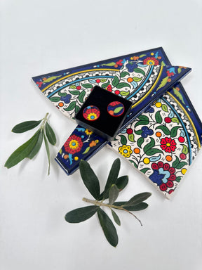 Handmade Al-khalil earrings, red 16 mm