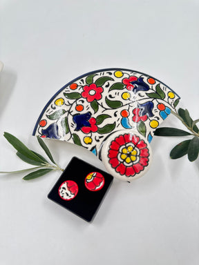 Handmade Al-khalil earrings, red 16 mm