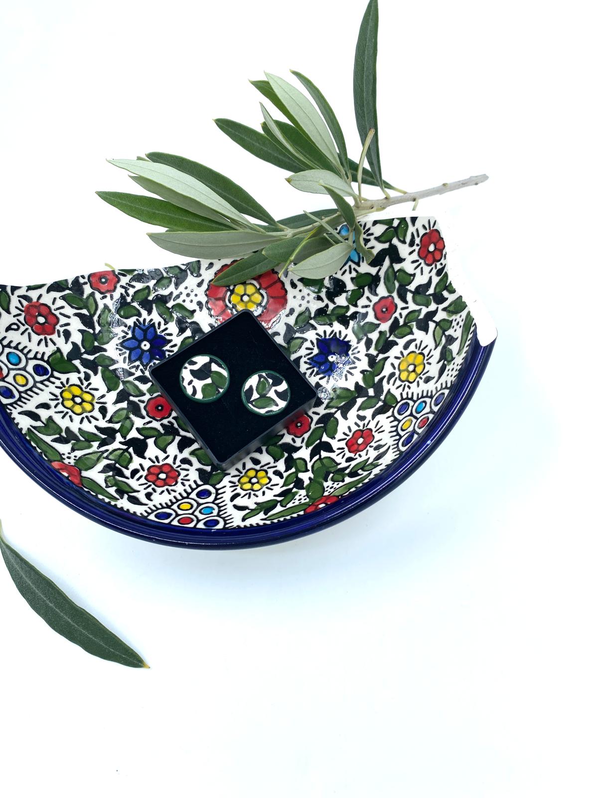 Handmade Al-khalil earrings, red 16 mm