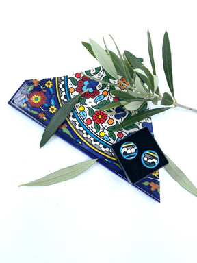 Handmade Al-khalil earrings, red 16 mm