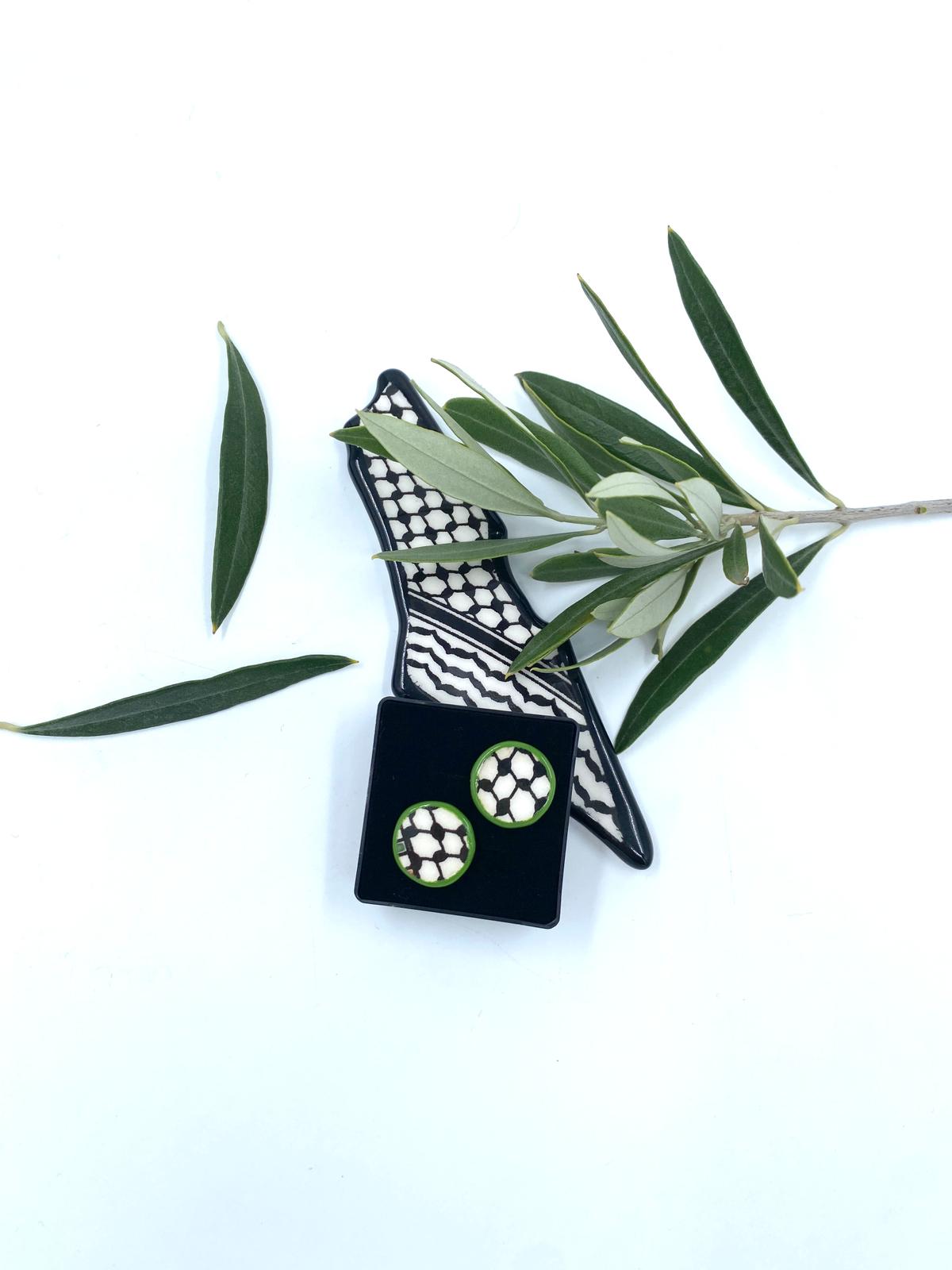 Handmade Al-khalil earrings, red 16 mm