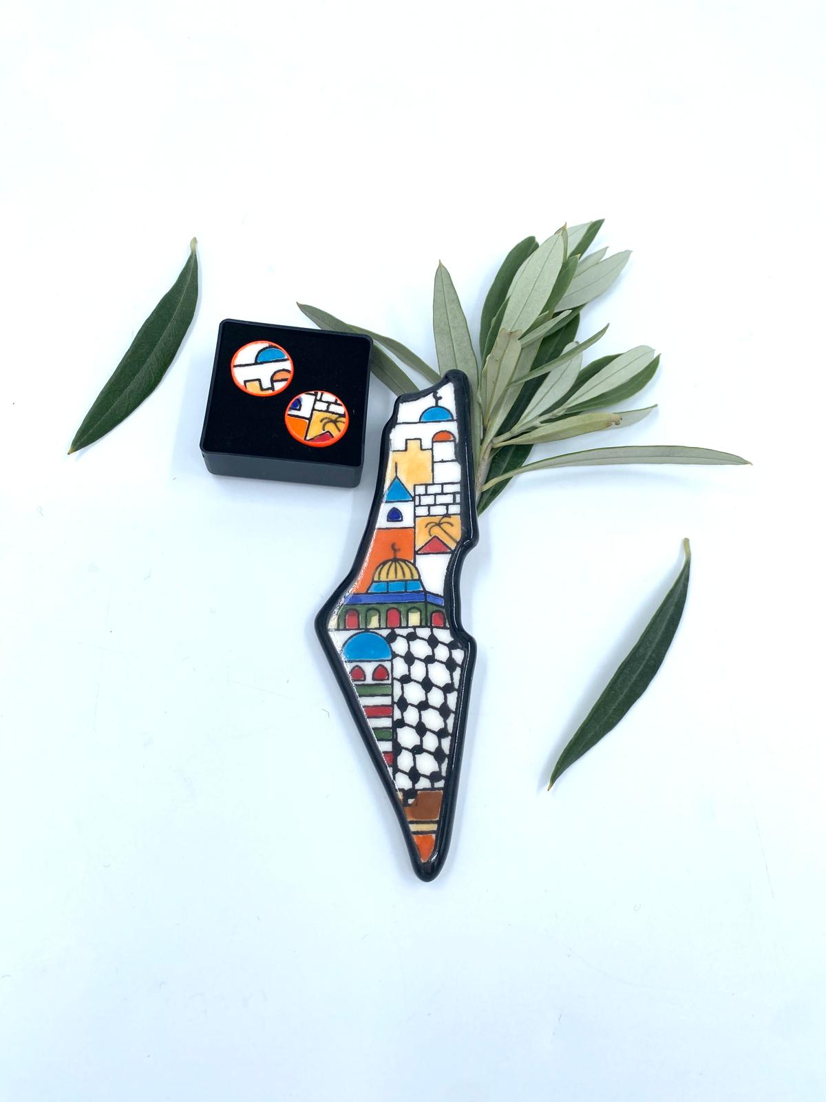 Handmade Al-khalil earrings, red 16 mm