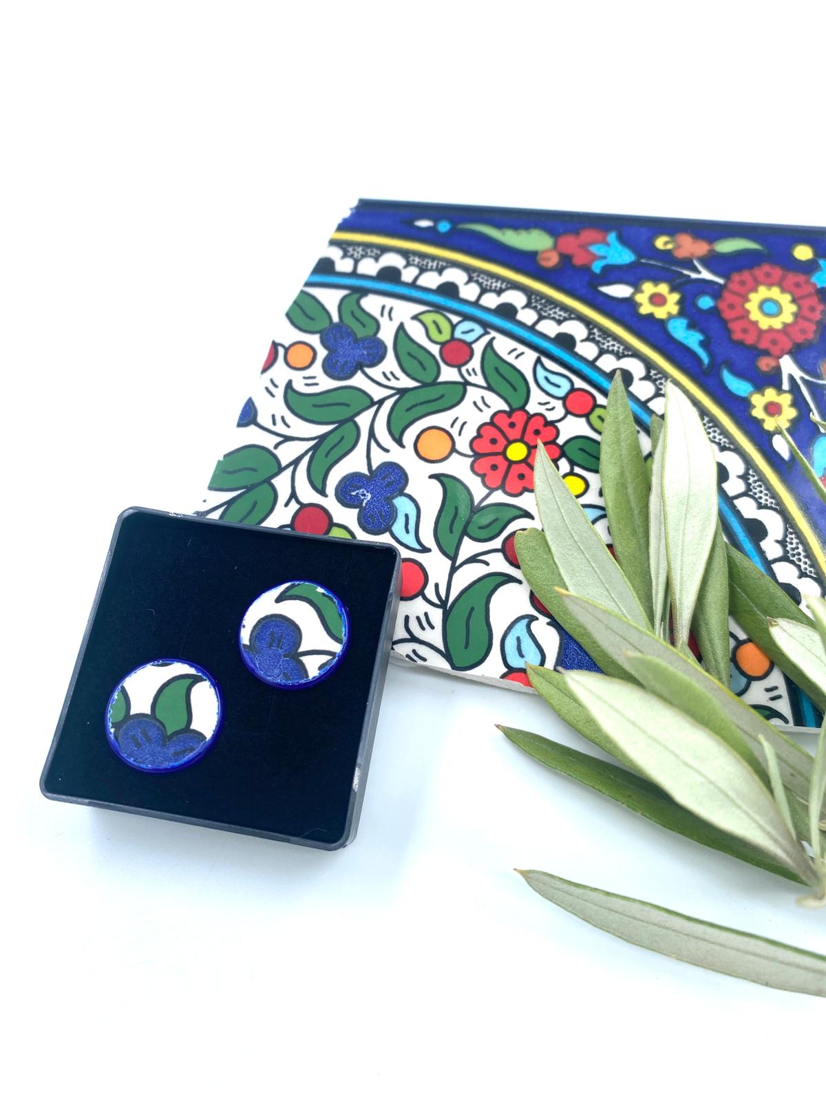 Handmade Al-khalil earrings, red 16 mm