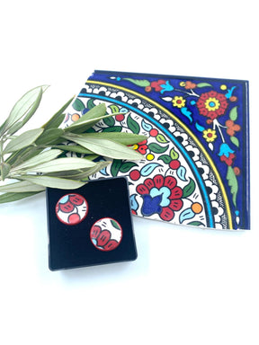 Handmade Al-khalil earrings, red 16 mm