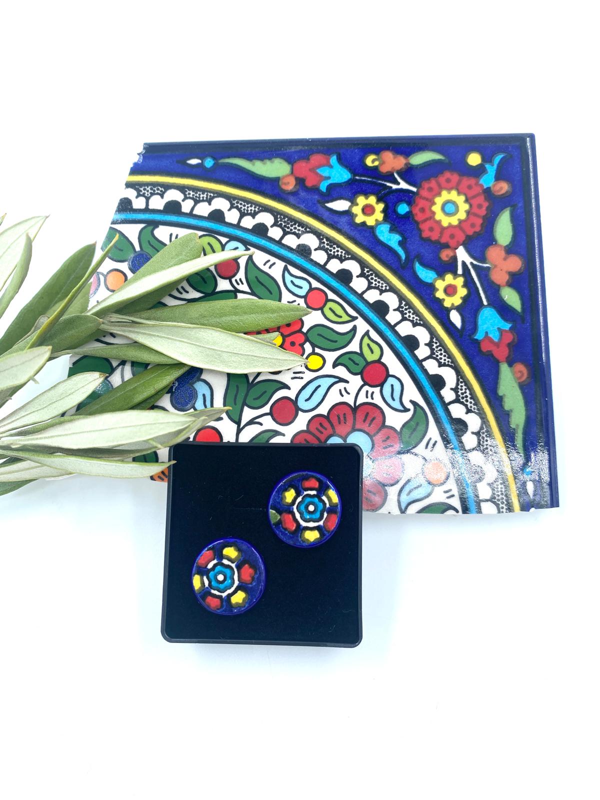 Handmade Al-khalil earrings, red 16 mm