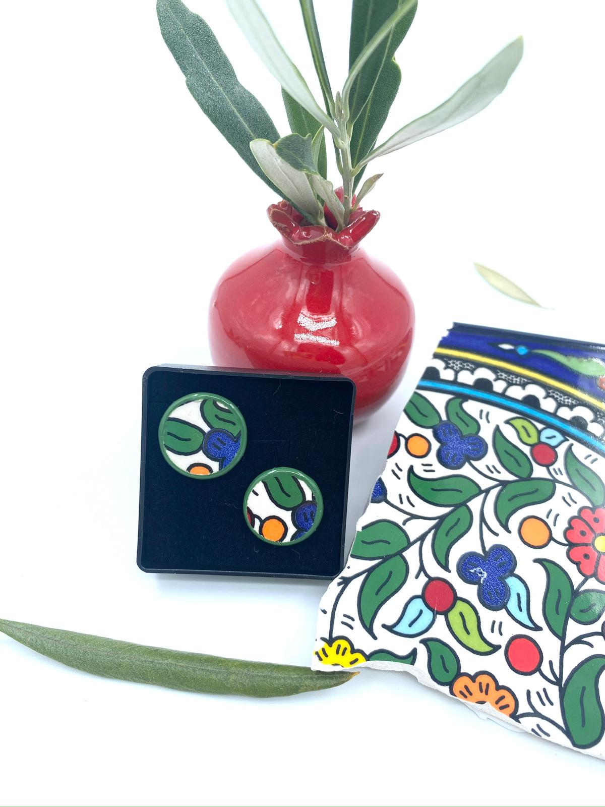 Handmade Al-khalil earrings, red 16 mm