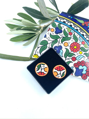 Handmade Al-khalil earrings, red 16 mm