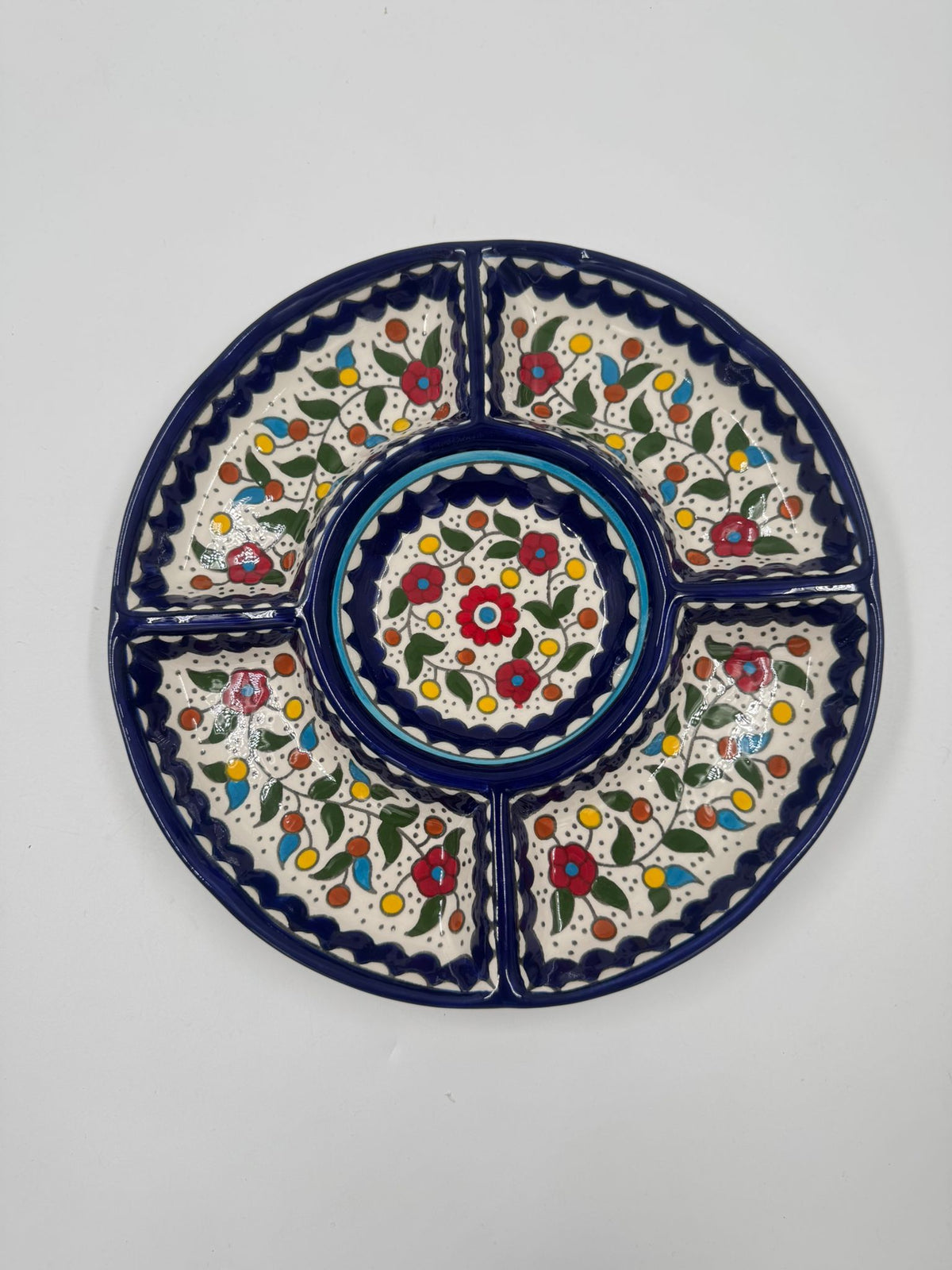 Traditionel Palæstinensisk Serveringsfad med 5 rum - 30 cm