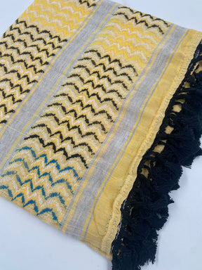 Hirbawi Kuffiyeh Yellow, White and Brown