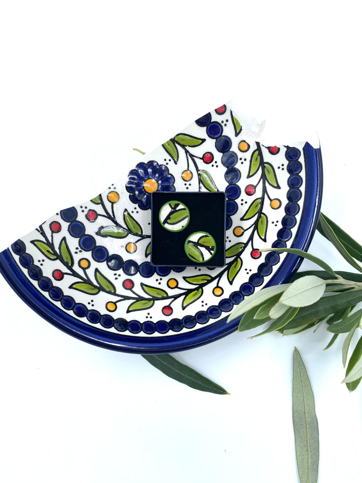 Handmade Al-khalil earrings, red 16 mm