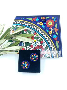 Handmade Al-khalil earrings, red 16 mm