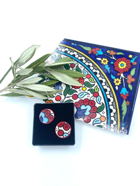 Handmade Al-khalil earrings, red 16 mm