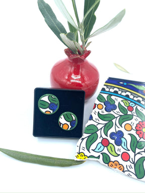 Handmade Al-khalil earrings, red 16 mm