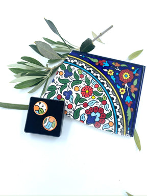 Handmade Al-khalil earrings, red 16 mm